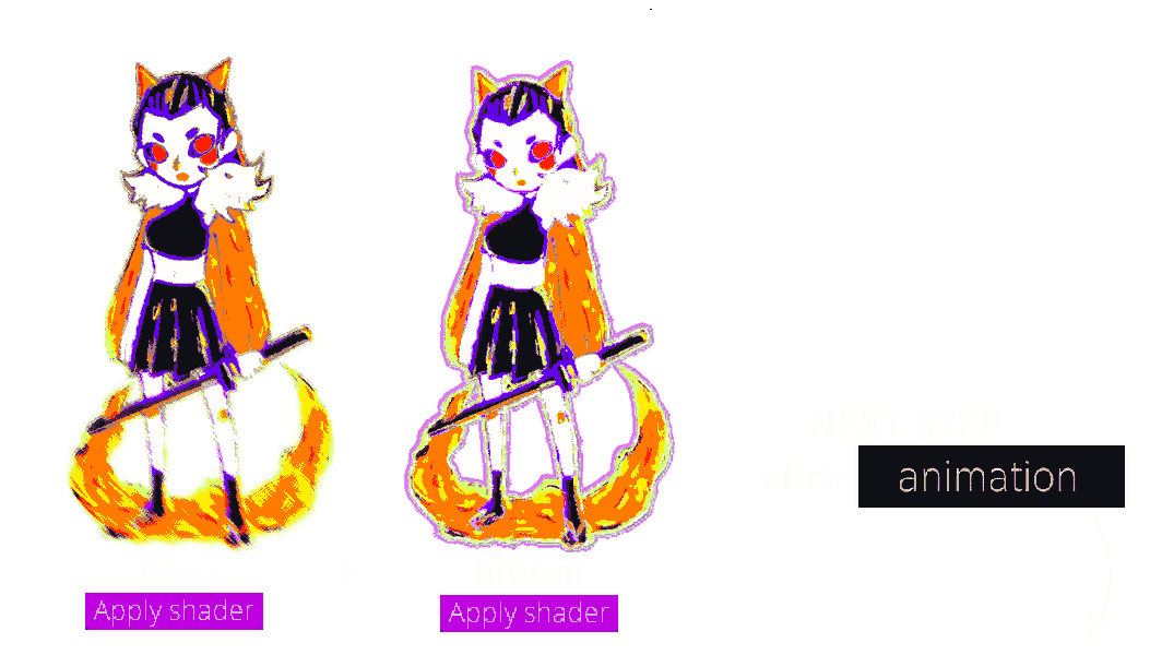 Example of a pixel art character with a new color scheme from PolishSprite.