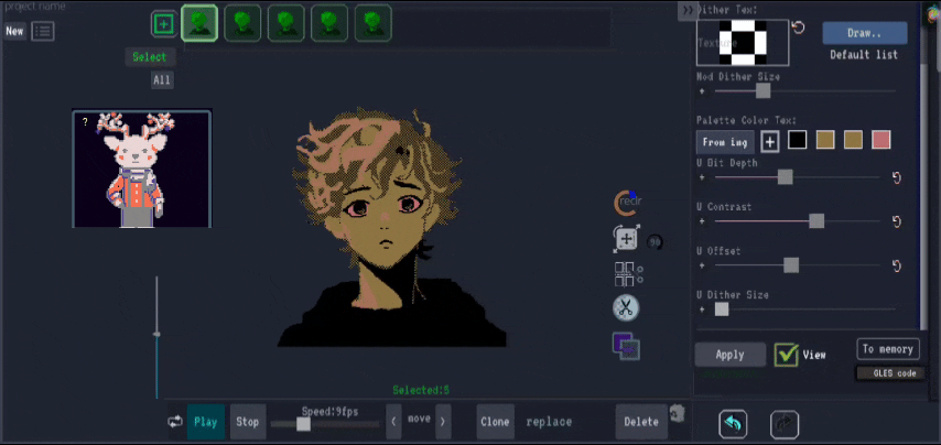 Dithering pixelation technique