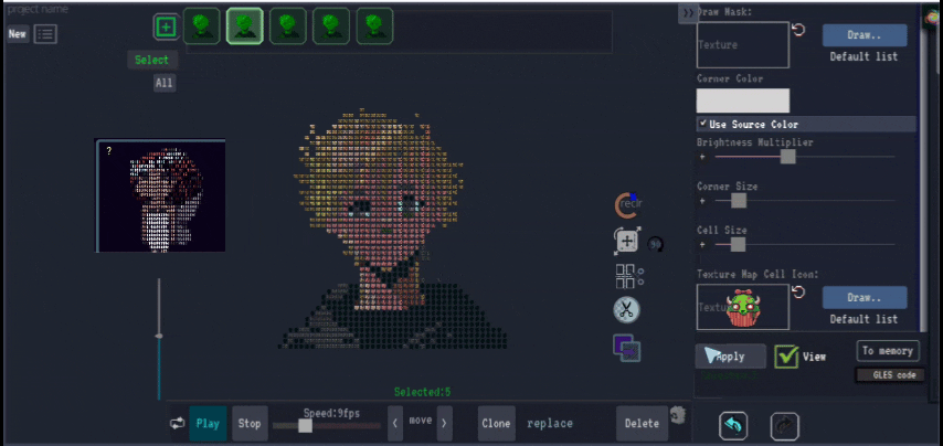 Replacing pixels with images technique
